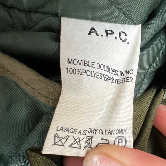 A.P.C. Paris Green Utility Jacket Hooded Long Sleeve Full Zip Size X-Small XS - Picture 10 of 10
